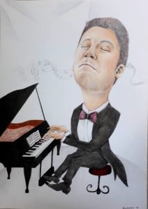 Karykatura z pianinem