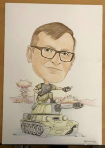 karykatura na czołgu