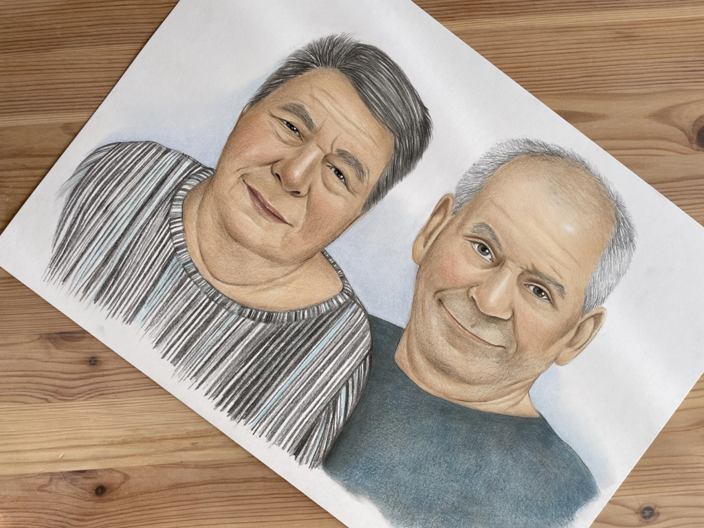 Kolorowy portret starszej pary
